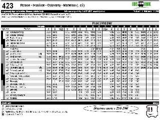 423 - Rosice - Mohelno - pracovní dny