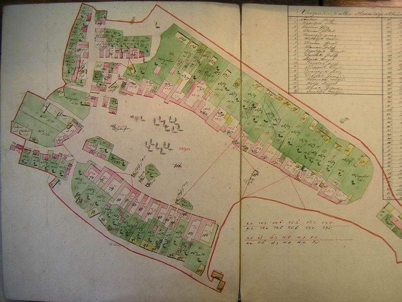 Mapa obce Senorady - 1820