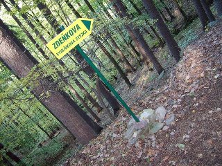 Narazíme na rozcestník k Zdeňkově vyhlídce.