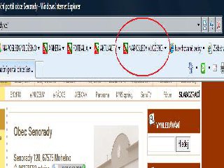 Uložená záložka se objeví v ovládací liště vašeho prohlížeče.