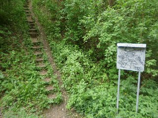 Od pramene stoupají schody, po kterých bychom došli zpět do obce Nová Ves.