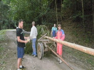 Naložení máje, horní část.