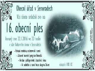 16. obecní ples - pozvánka