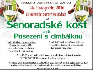 Pozvánka - Senoradské košt aneb posezení s cimbálkou Senorady