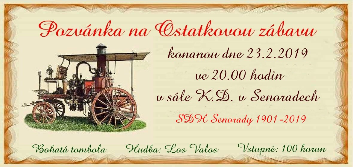 Pozvánka na Ostatkovou zábavu