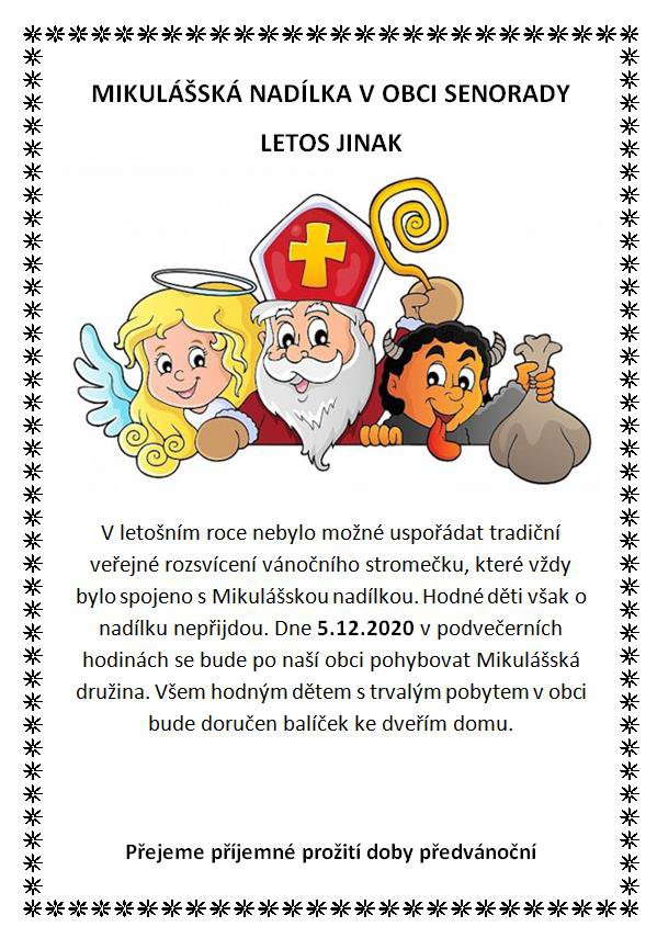 MIKULÁŠSKÁ NADÍLKA V ROCE 2020