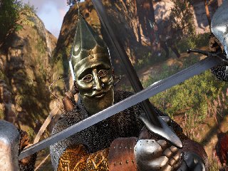 A toto by mohl být souboj někde u Čertova komína mezi posádkou senohradské tvrze a loupežníky z Kraví Hory.<br />
