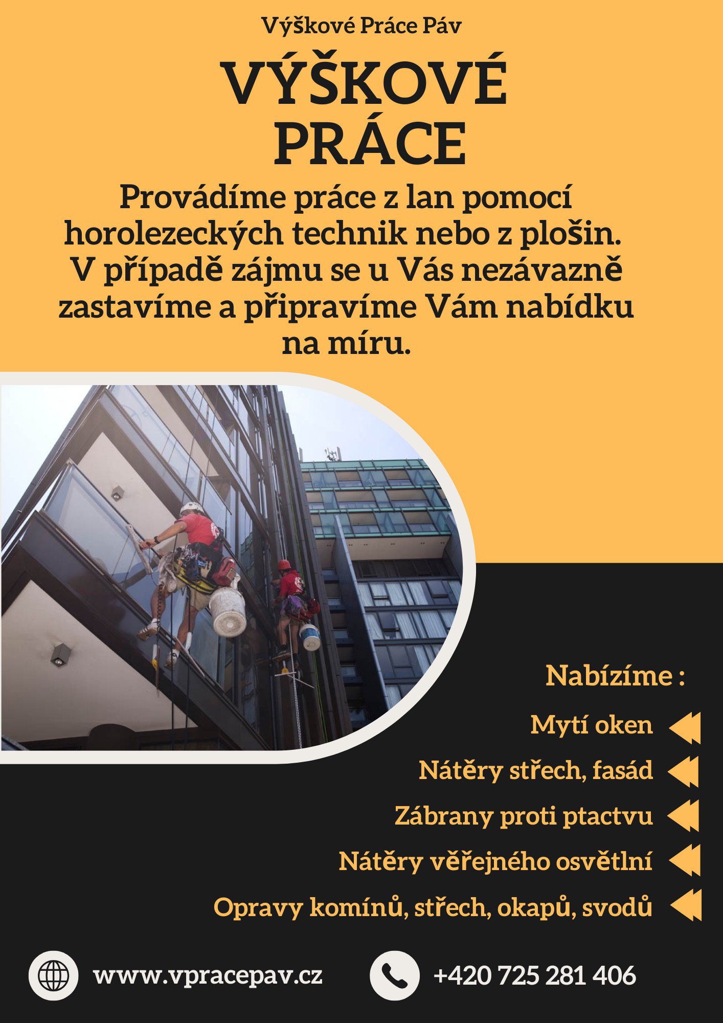 Nabídka na provádění výškových prací