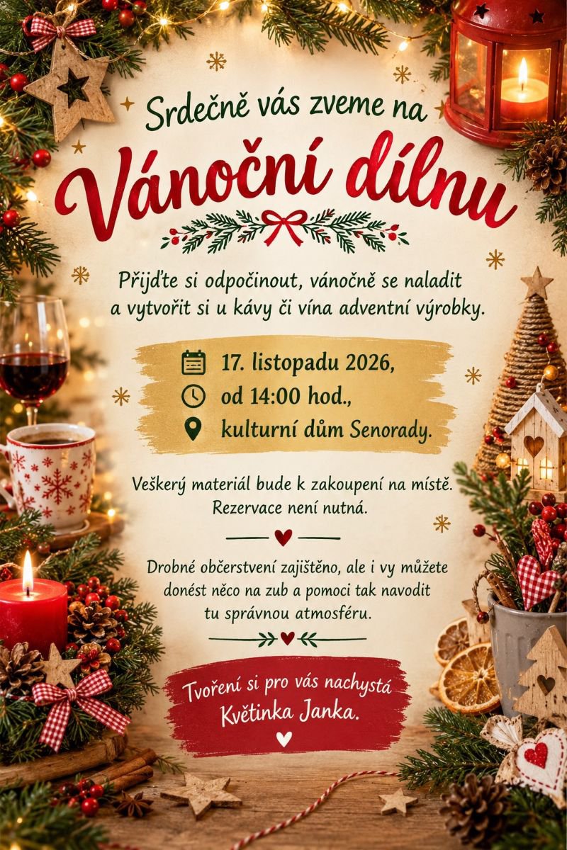 Vánoční dílna - pozvánka
